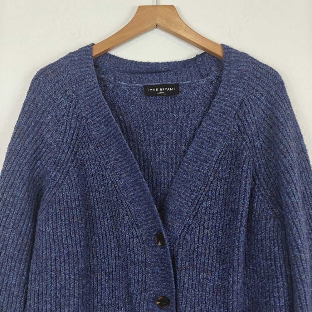 Lane Bryant Dazzling Blue Classic Button Front Crop Cardigan Size 18/20 - Picture 7 of 14